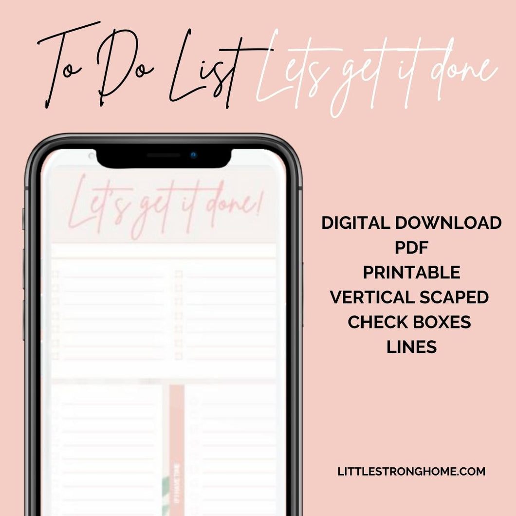 To Do List- Digital Download (PDF)